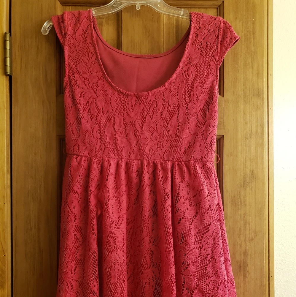 Dark pink lace dress